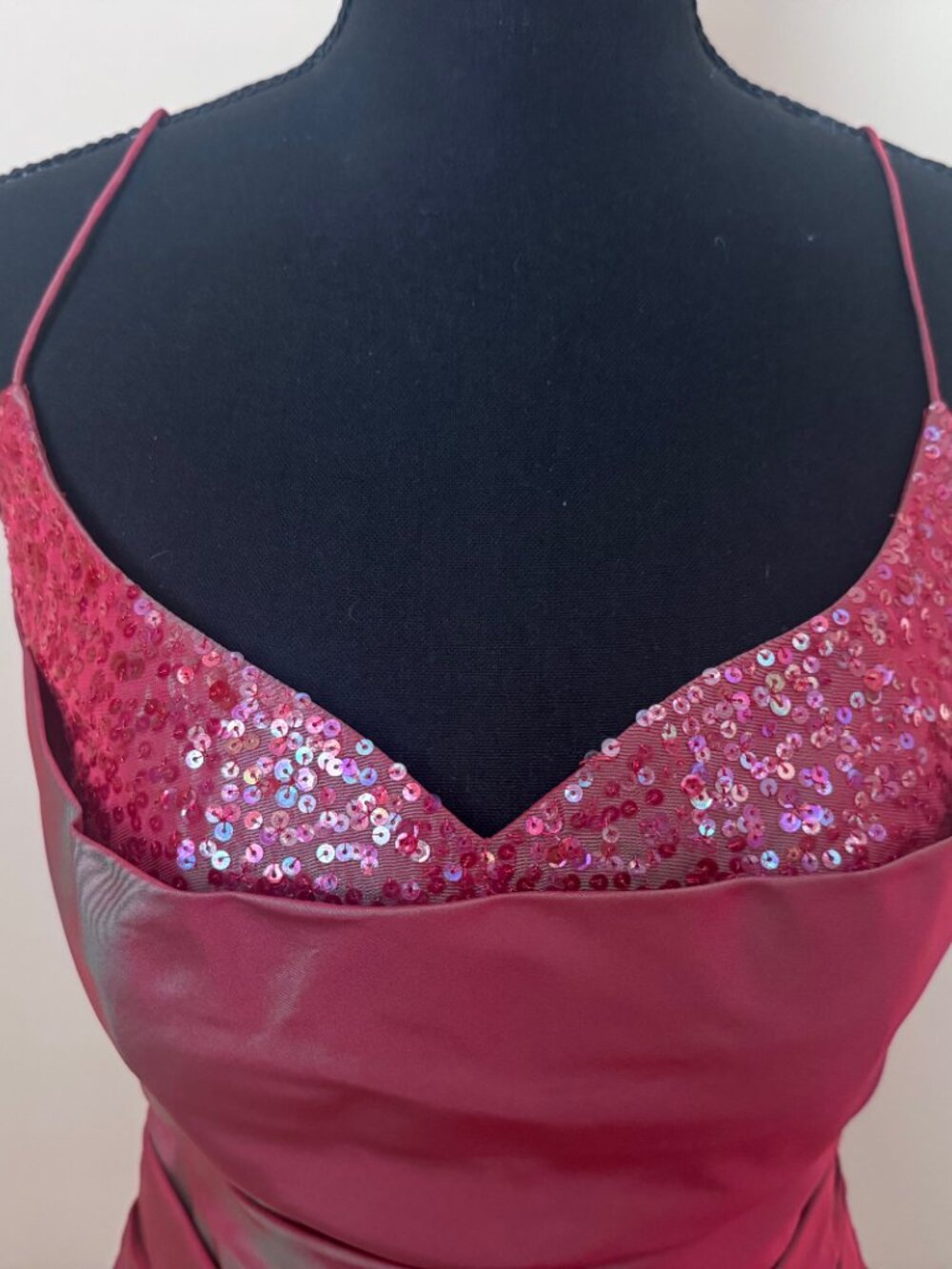 John Charles Y2K Taffeta Sequin Bustier Top - Picture 2 of 7